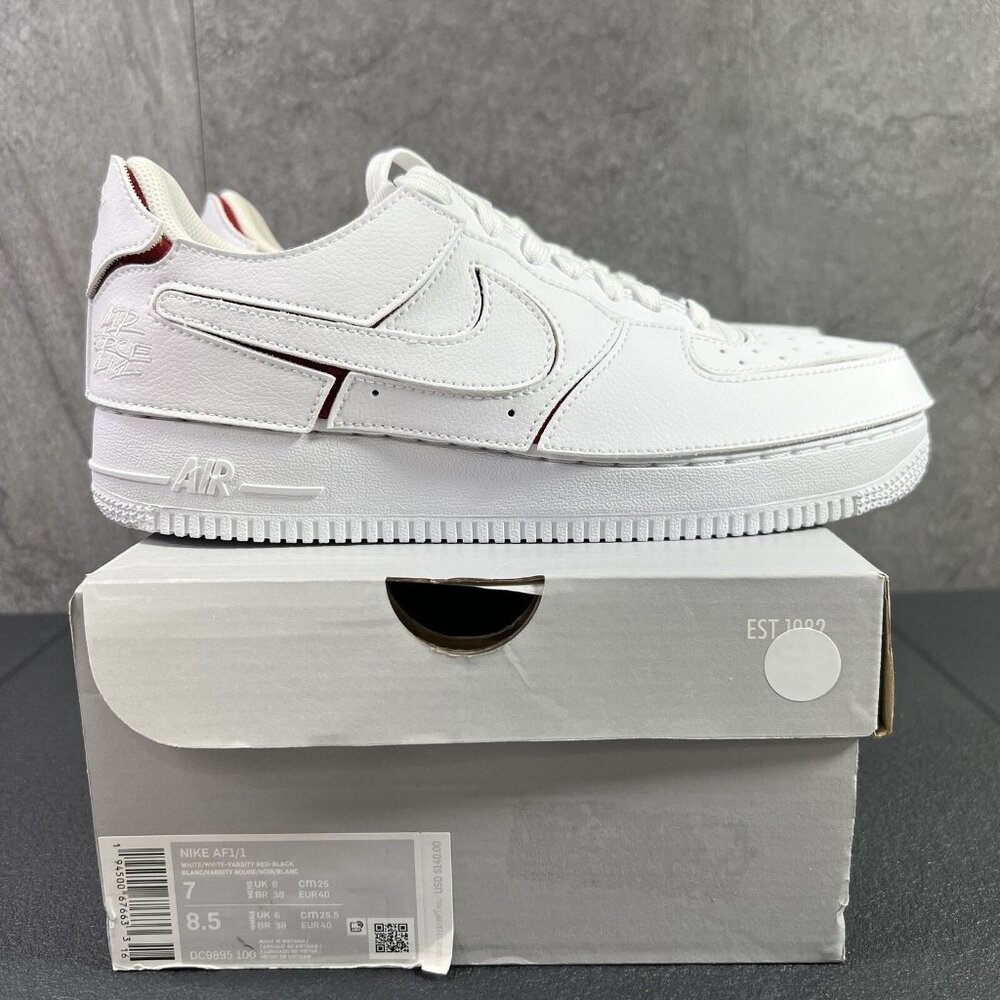 Nike Air force 1/1 Low Sz 8.5 Womens White Red Sneakers